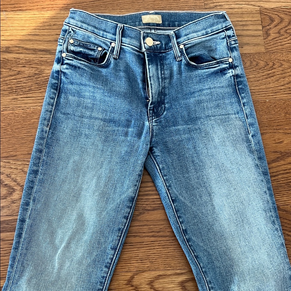 MOTHER Light Blue High-Rise Flare Jeans - Picture 5 of 13